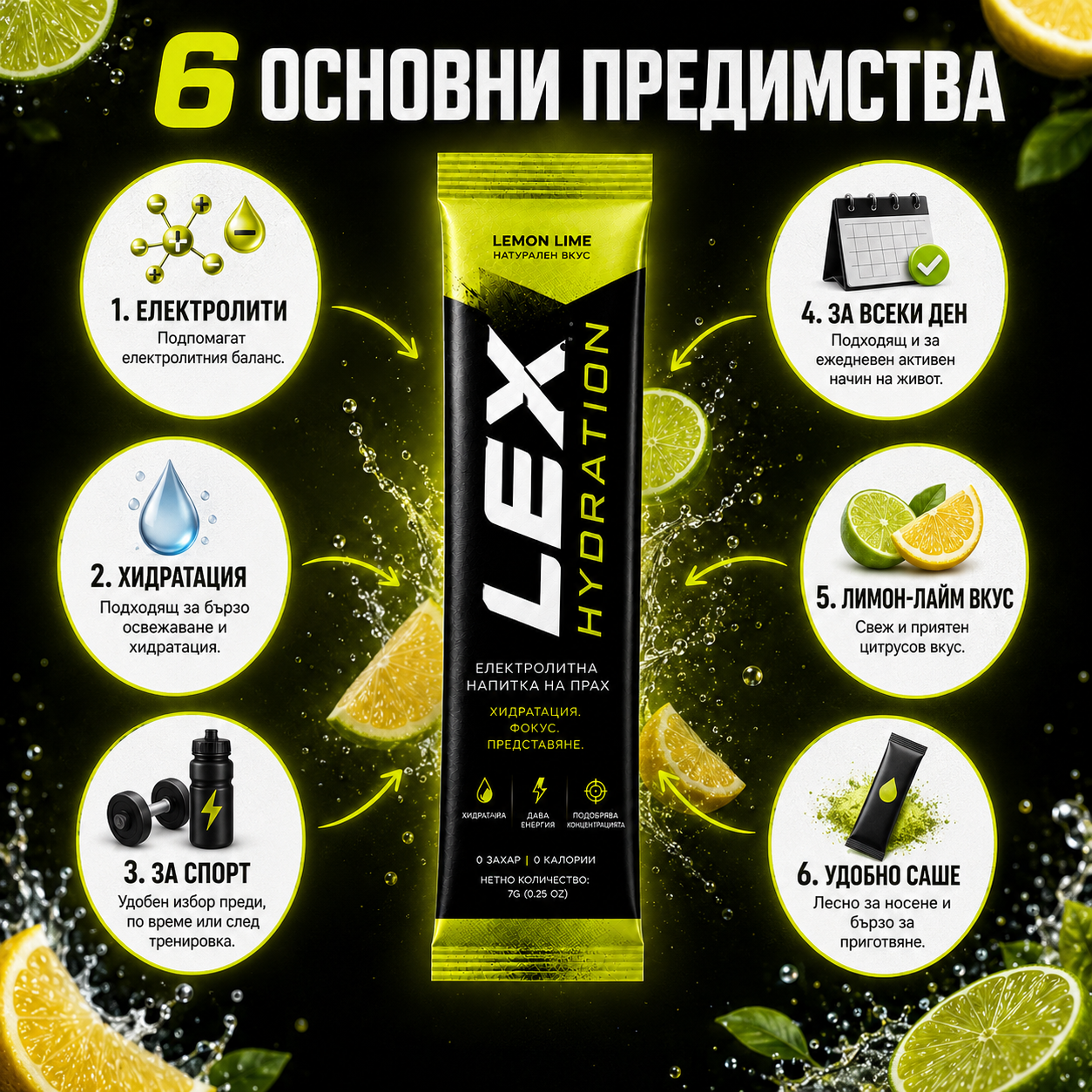 Електролити LEX HYDRATION™ Lemon & Lime Formula
