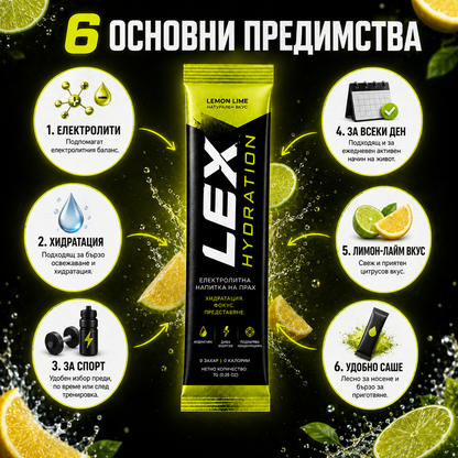 Електролити LEX HYDRATION™ Lemon & Lime Formula