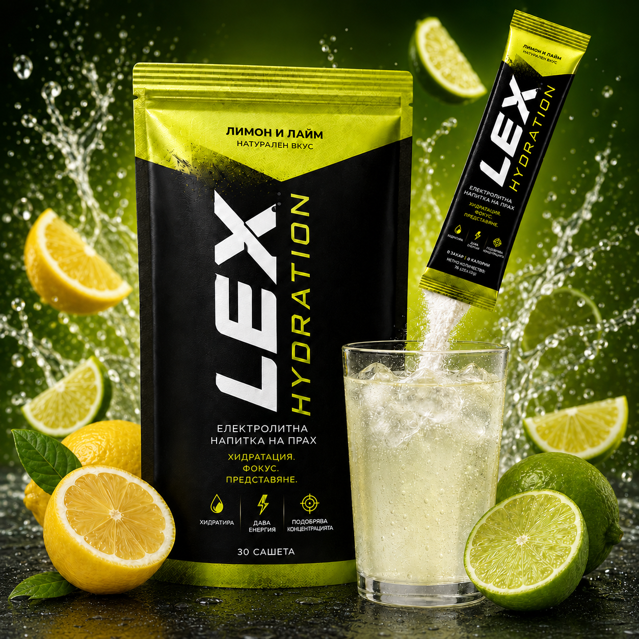 Електролити LEX HYDRATION™ Lemon & Lime Formula
